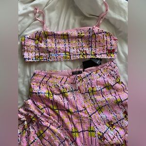 NastyGal checked sequin set, never worn with tags still on!